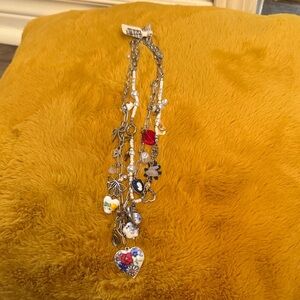 Free People Silver Multicolor Heart Necklace